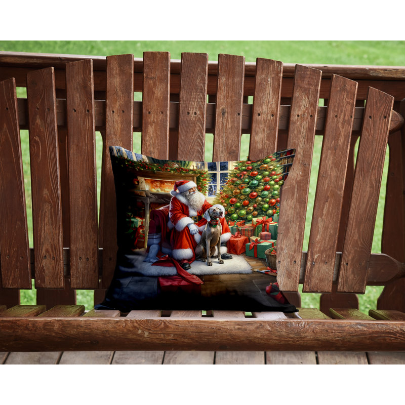 Coussin décoratif Weimaraner and Santa Claus, H 14 po x l 14 po