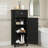 Slim Bathroom Storage Cabinet With Drawer & Door, Adjustable Shelves, Freestanding For Small Spaces, Black-965013533