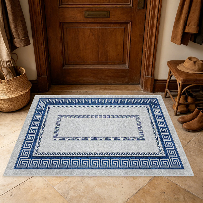 Blue & Grey   area rugs for Living Room, Soft and Comfortable, Suitable for all seasons, easy to maintain, machine washable Indoor floor mat, Under Table Farmhouse suitable for Bedroom, Dining Room, Study,  Balcony, Home Decor Patio
