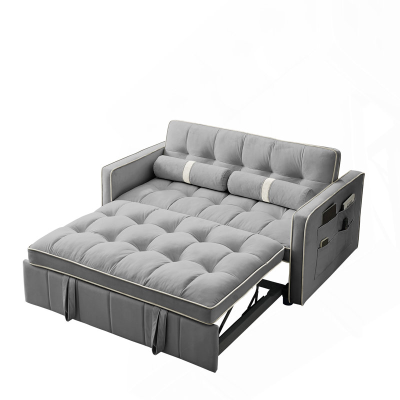 Canapé-lit 2 places 55,5 po Modern, Gris