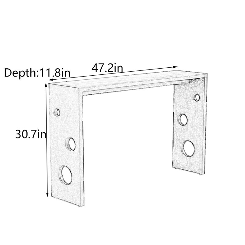 Console de vestibule Wabi-Sabi, H 30,7 po x l 47,2 po x P 11,8 po
