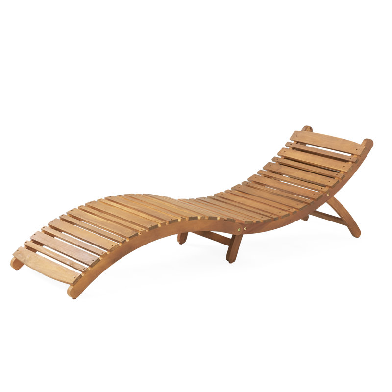 Chaise longue pliante en bois brun avec siège à circulation d'air pour une atmosphère extérieure relaxante et pliable, Brown