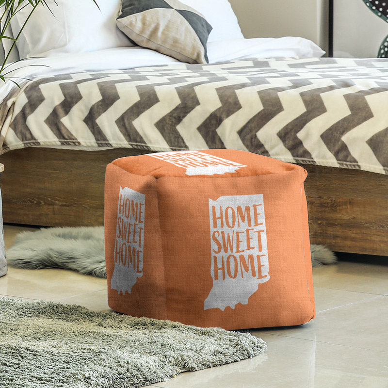 Repose-pieds cube the home indiana indiana, Orange