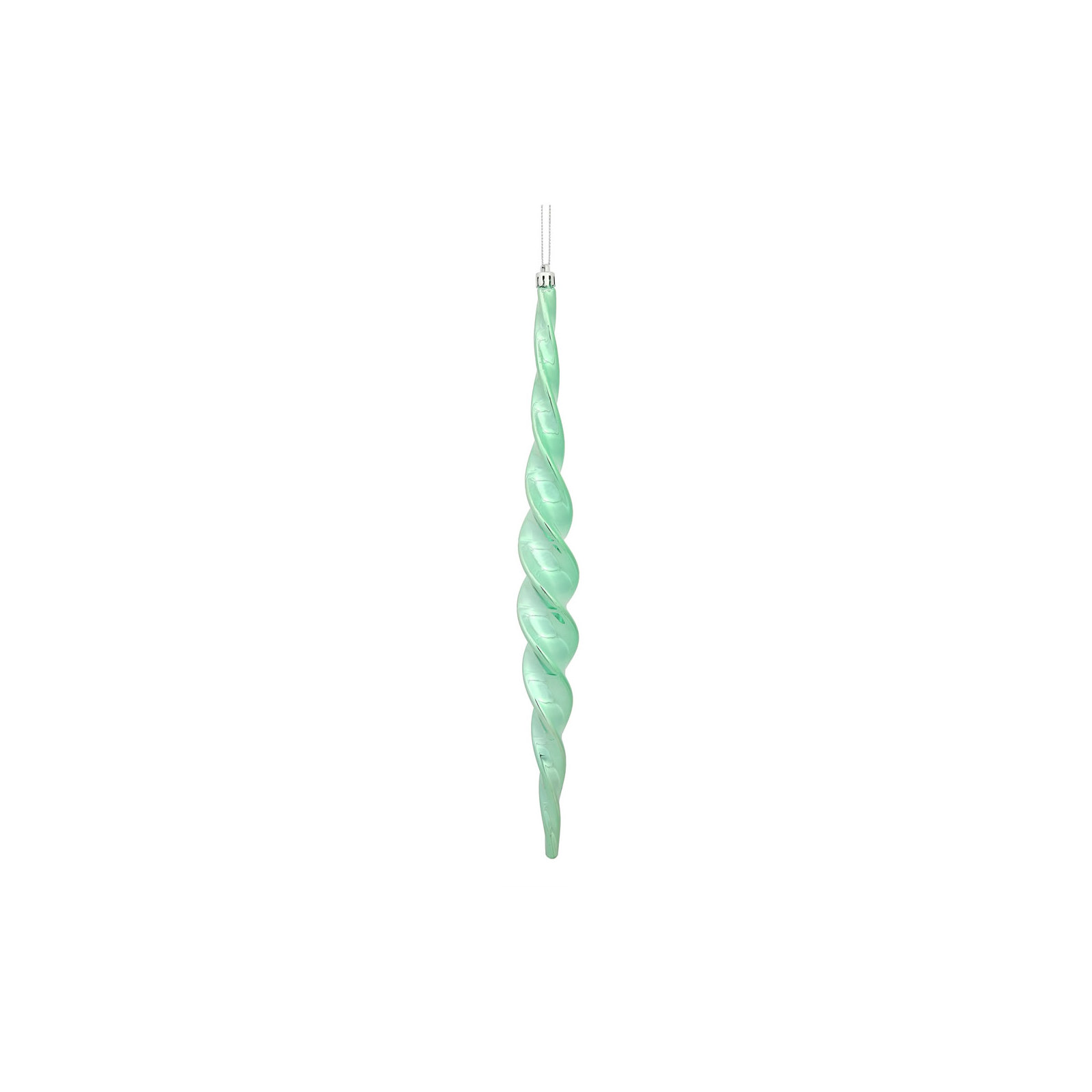Shiny Spiral Icicle Christmas Ornament, Seafoam
