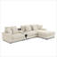 Canapé 4 places avec console porte-gobelet, chargeur USB et repose-pieds mobile-125484542