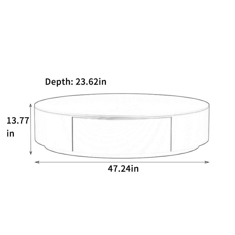 Table basse Modern, H 13,77 po x L 47,24 po x l 23,62 po
