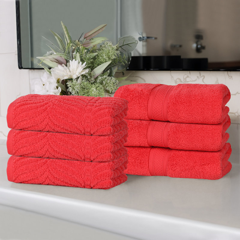 Débarbouillette en coton jacquard Fruitville, Rouge