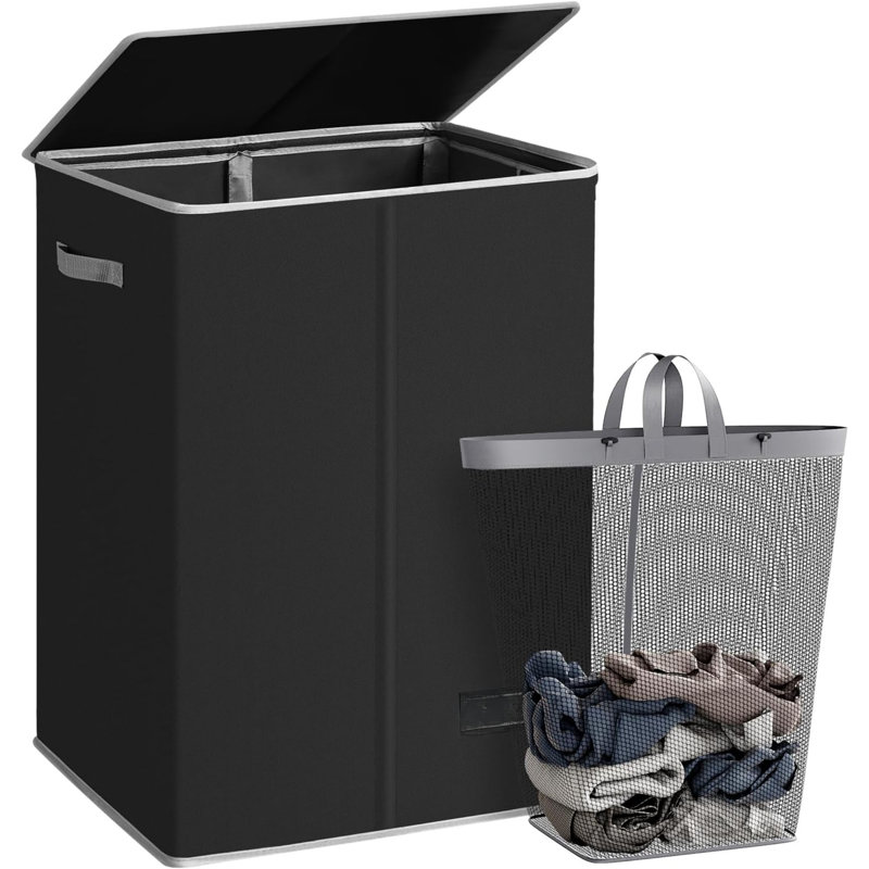 Plastic Laundry Room Organiser, Black