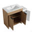 Meuble-lavabo autoportant de 42 po avec lavabo en céramique et armoires de rangement, porte à fermeture en douceur, armoire combinée 02430IMO + 0312, ensemble KD-125515214-125515213