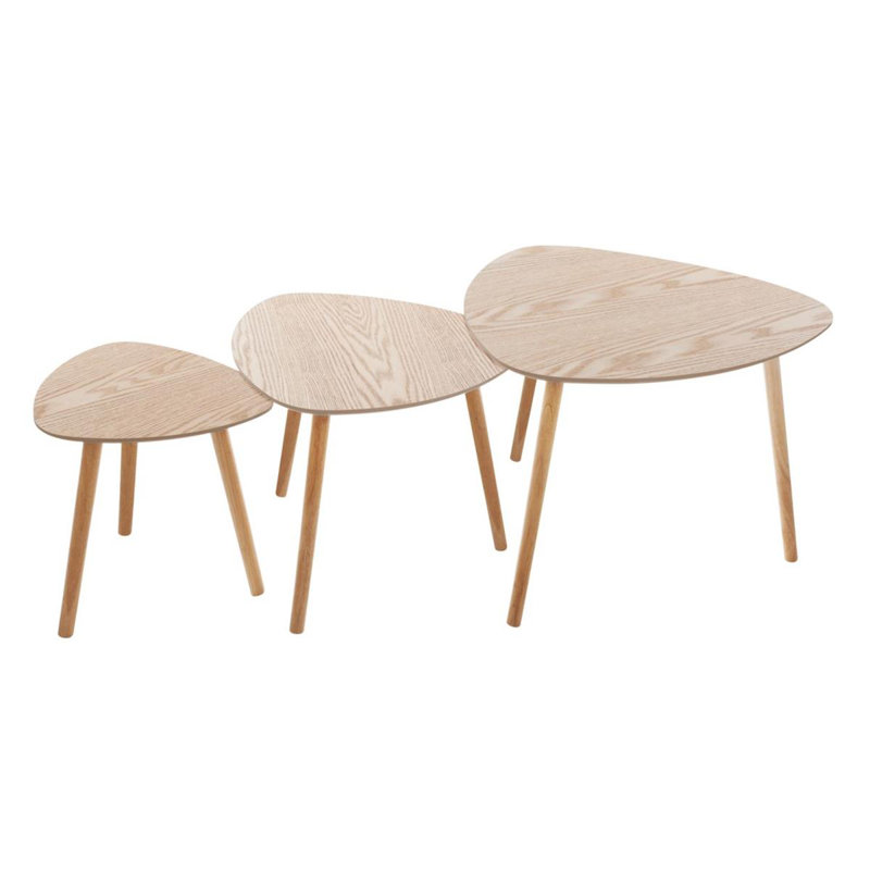 Mervin Three Leg Coffee Table, 45cm H x 80cm W x 80cm D, Brown