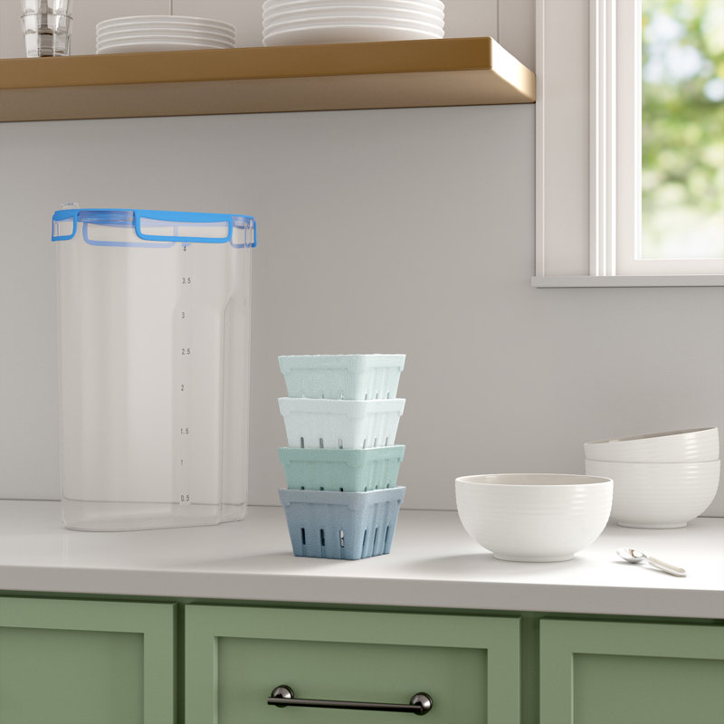 Ceramic Food Storage Container, White/ Gray/ Green/ Pale Green