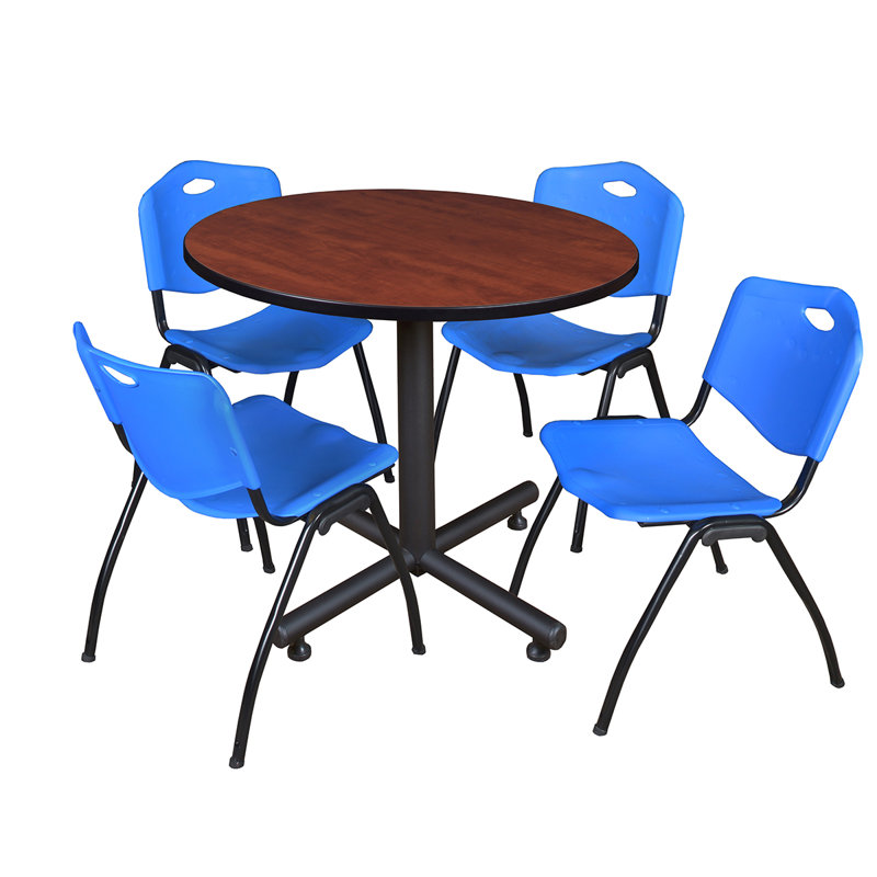 Table de salle de repos Nicklo, Cerisier, Bleu