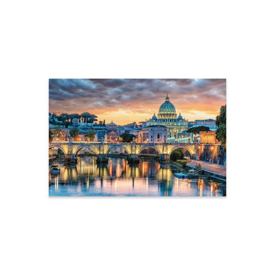 Coucher de soleil à Rome par Manjik - impression sans cadre