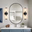 Ensemble de luminaire de salle de bain moderne noir avec applique murale noire (ampoules E12 exclues)-865387651