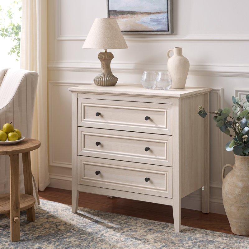 Commode 3 tiroirs Quinta, Chêne blanc
