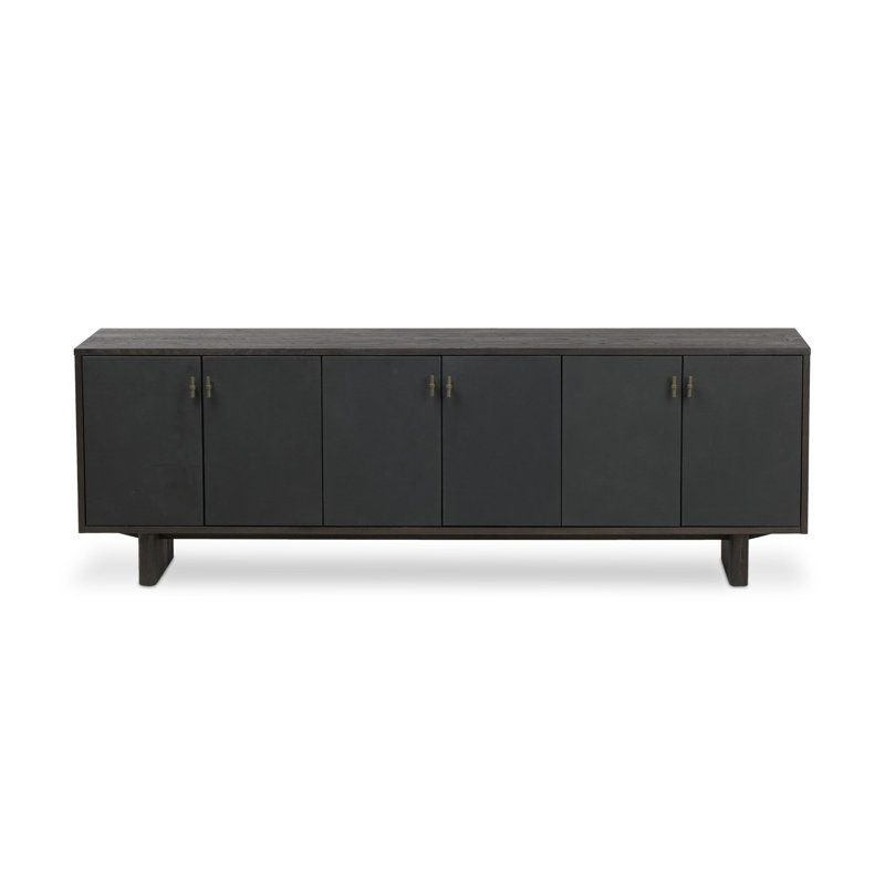 Posada Media Console-worn Black Oak