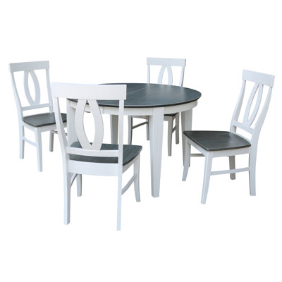 Talia 5 Piece Extendable Solid Wood Dining Set
