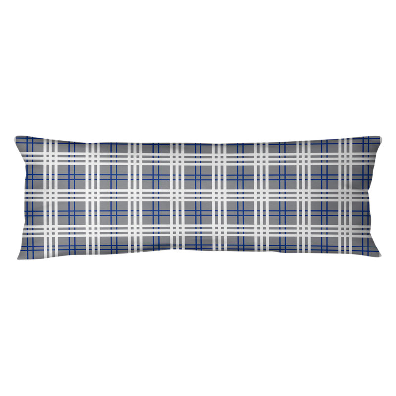 Polyester Medium Pillow, Silver/Blue/White, Plush Fleece