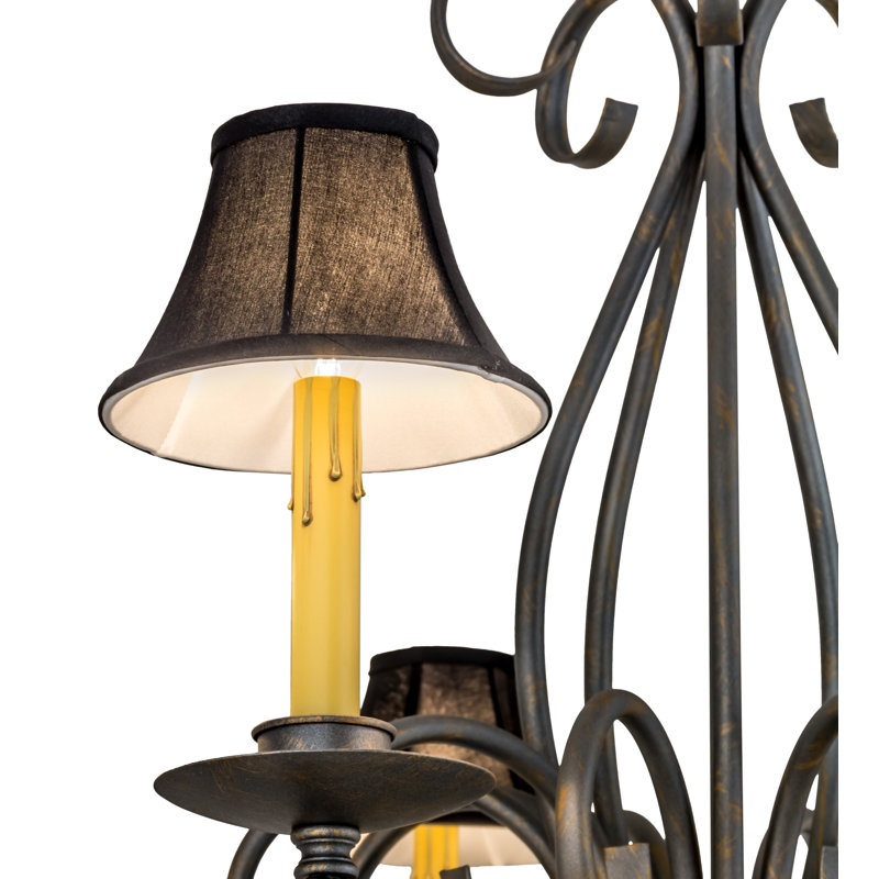 Lustre roues de wagon à 12 lumières de style bougie Aliso