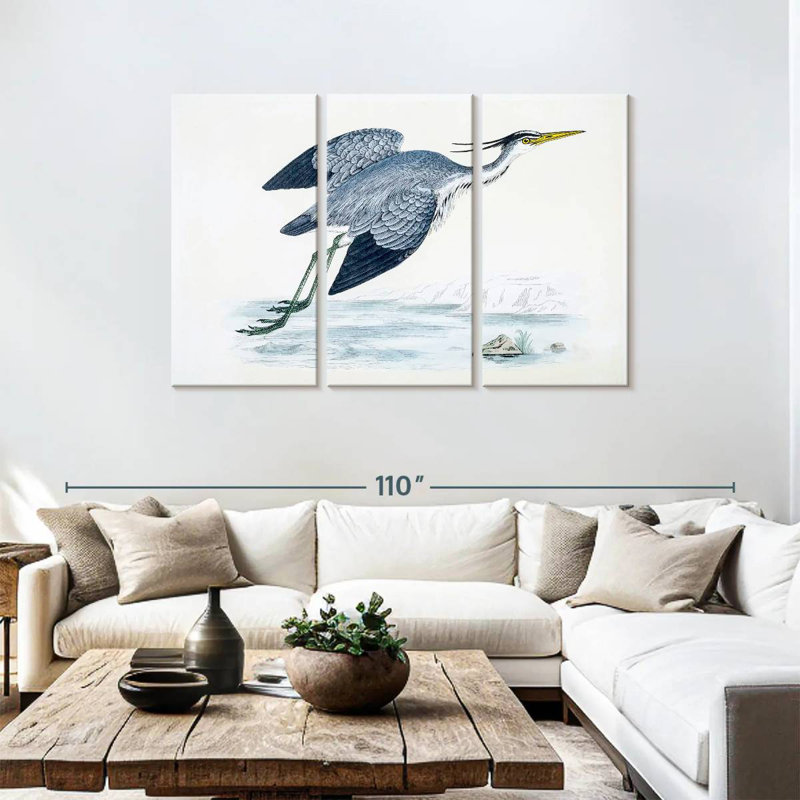 Brampt Soaring Blue Heron, 48" H x 74" W