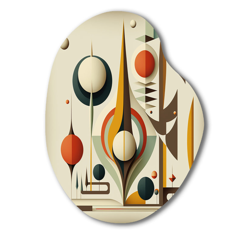 Art mural rétro en métal Mid-Century graphique VI - Mid-Century moderne en forme de poire, H 38 po x l 28 po
