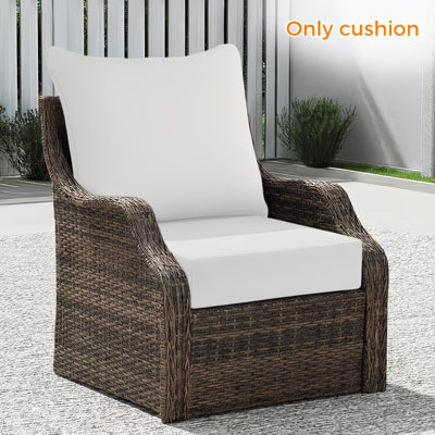 Outdoor Seating Cushion Set 24*24*4 inch ，Replacement Cushions for Furniture Backrests，with Removable Cover, Waterproof, UV-Resistant, white