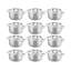 Attiva Peltro Casserole with Lid 7.87" - 12 Pieces - Pewter
