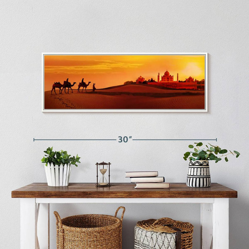 Taj Mahal gens du voyage, Cadre flottant blanc, 28 po x 10 po