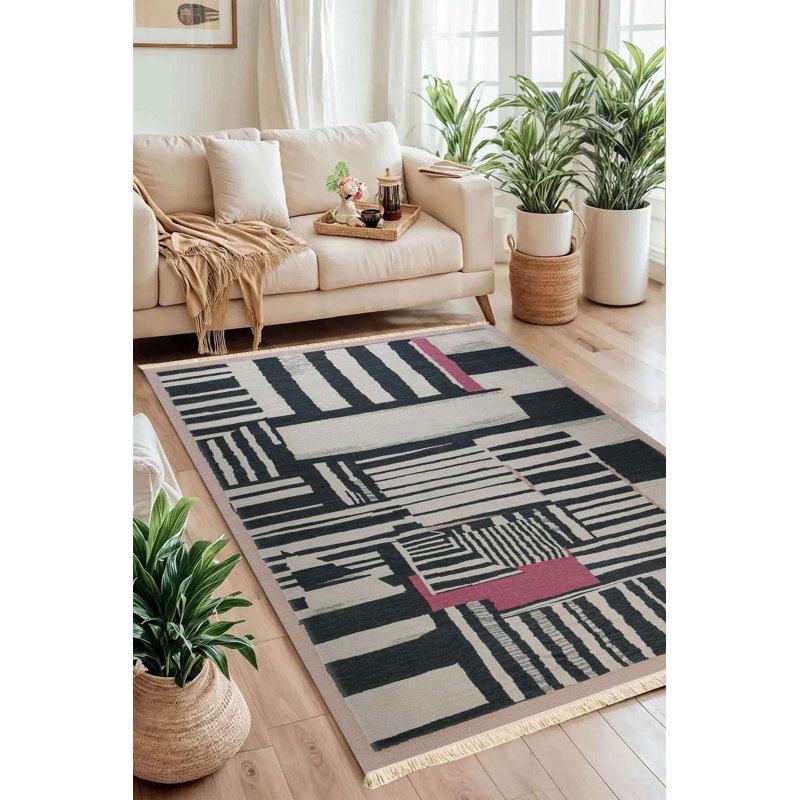 Tapis moderne à rayures abstraites