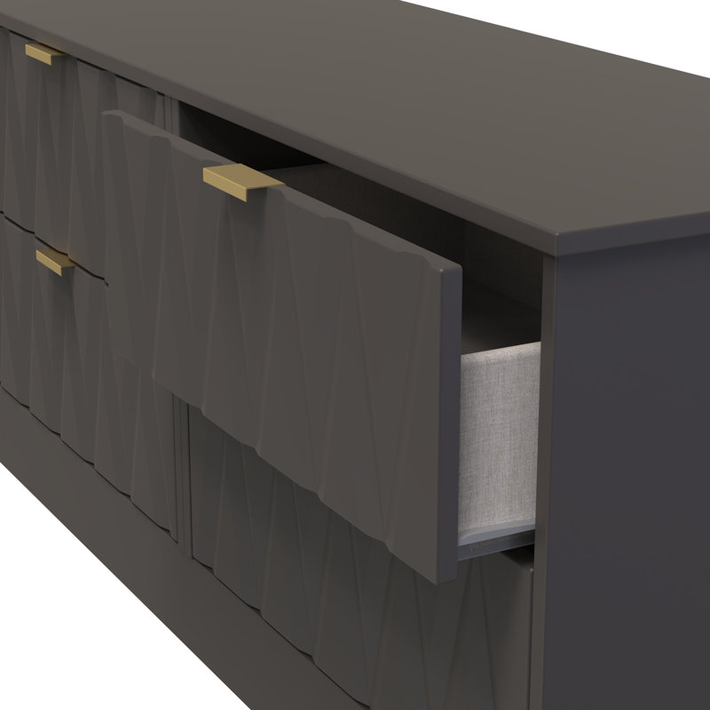 Bisceglia 115cm W 4 - Drawer Chest of Drawers, Grey