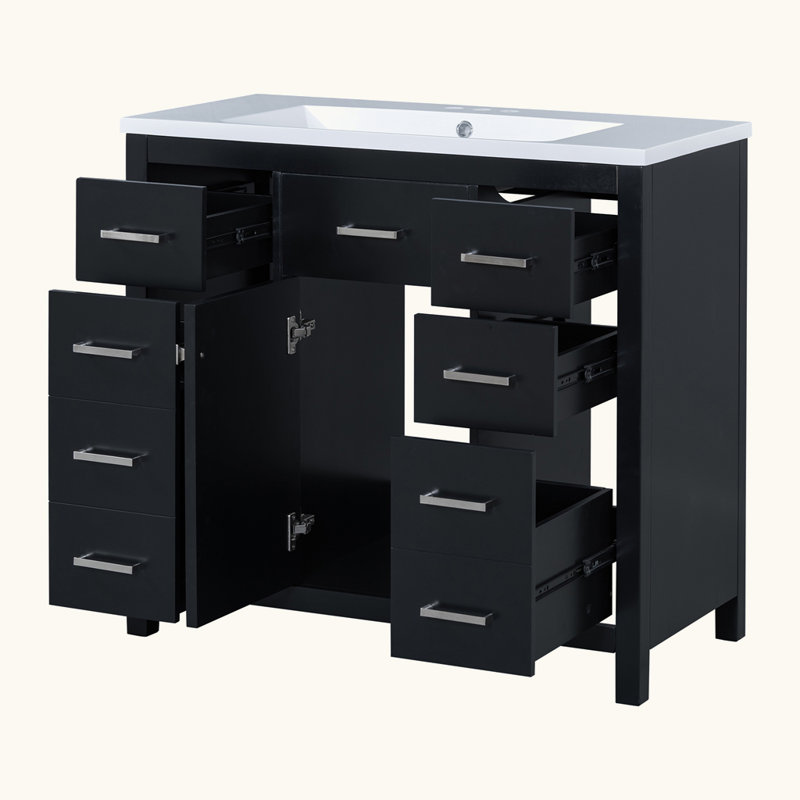 Meuble-lavabo moderne avec espace de rangement multifonctionnel