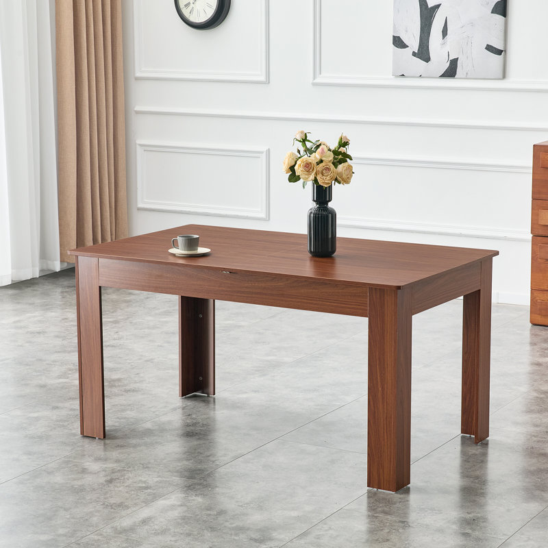 86.5" Extendable Rectangular Dining Table With 2 Drop Leaves And Solid Wood Legs, Seats 4-10