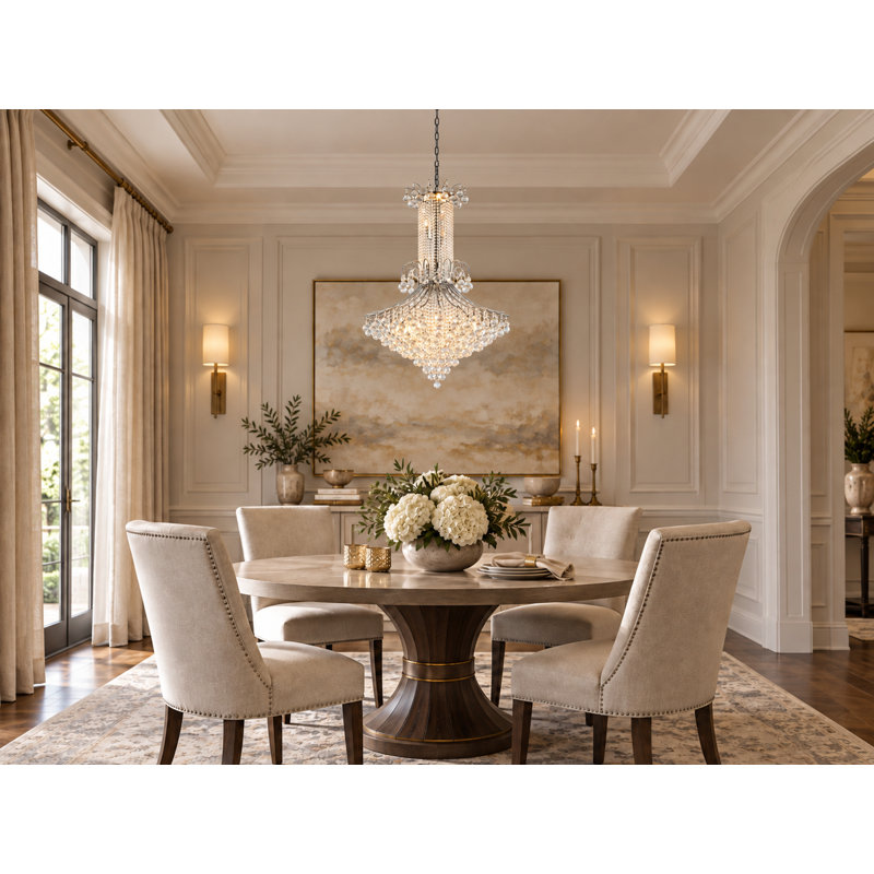 Contemporary 16-Light Chrome Crystal Chandelier 