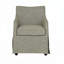 Fauteuil rembourré à jupe avec roulettes cachées-2034855887