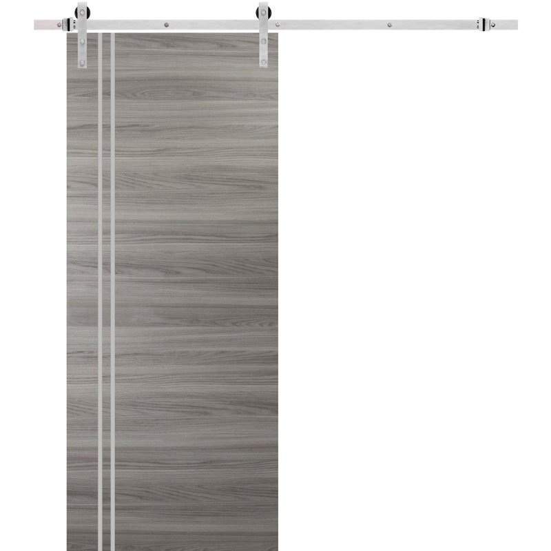 Porte de grange en bois massif massif, Frêne gingembre, 24 po x 80 po