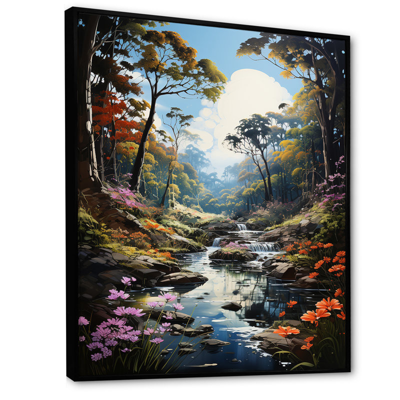 «Forest Charm», impression sur toile, Cadre flottant noir, H 20 po x l 12 po x P 1 po