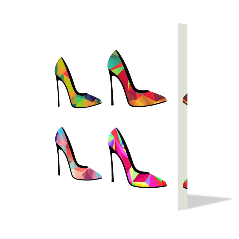 Polygonal Shoes by Andrew Lee - Wrapped Canvas Print, 46cm H x 46cm W