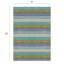 Brushstroke Striped Handmade Tufted Wool Dark Blue/Yellow Area Rug-10713579