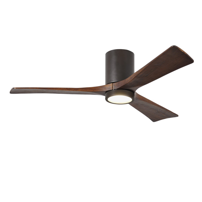Irene LED Ceiling Fan, Textured Bronze, Walnut, 52"
