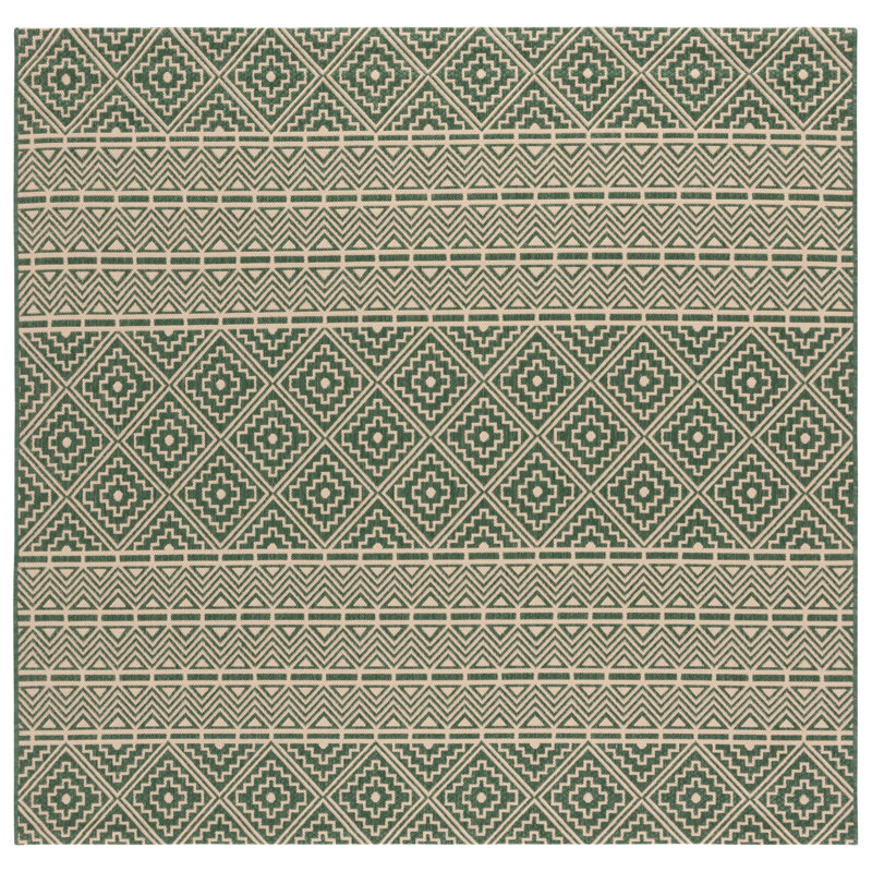 Courtyard Performance Southwestern Indoor/Outdoor Area Rug, Square 6'7"