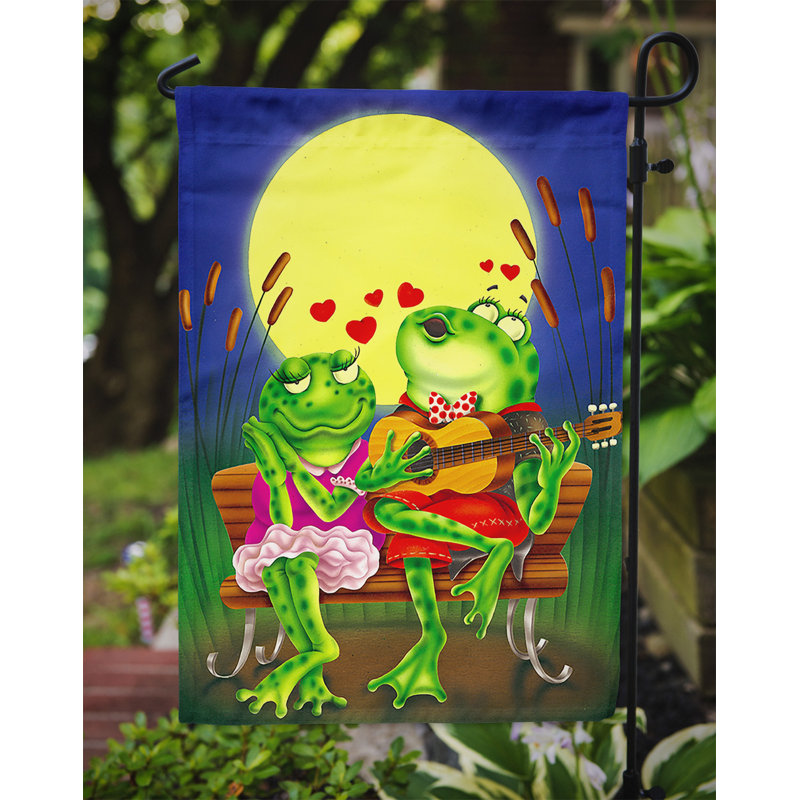 Drapeau de jardin Fentes Frog Love Love, Vert