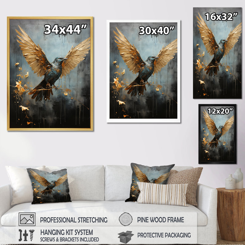 Bronze Dove Blessing sur toile, Cadre simple argenté, H 20 po x l 12 po x P 1 po