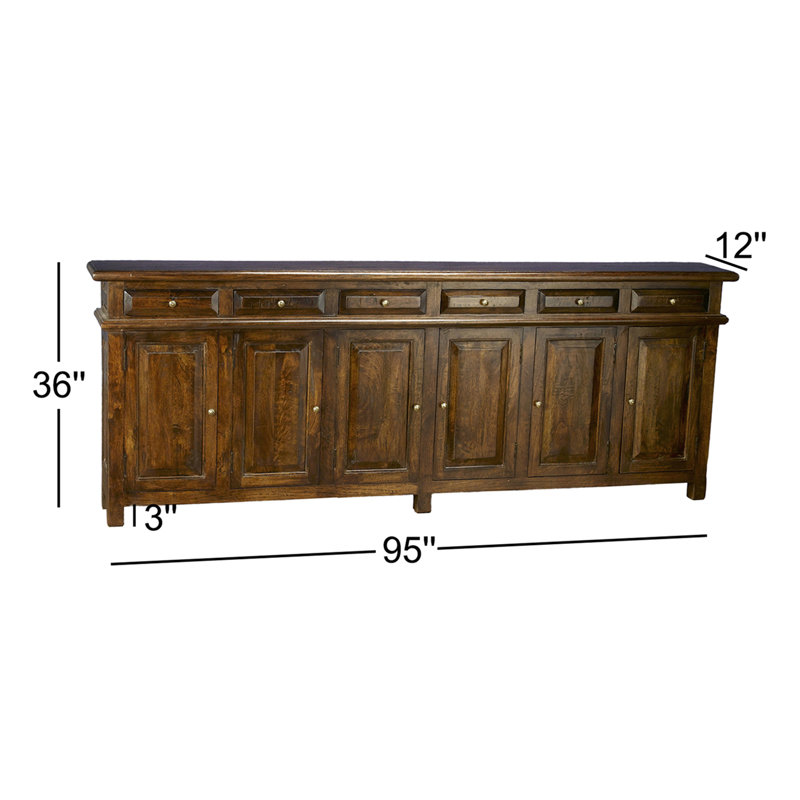 Gything 95" 6-Drawer Sideboard, Pecan