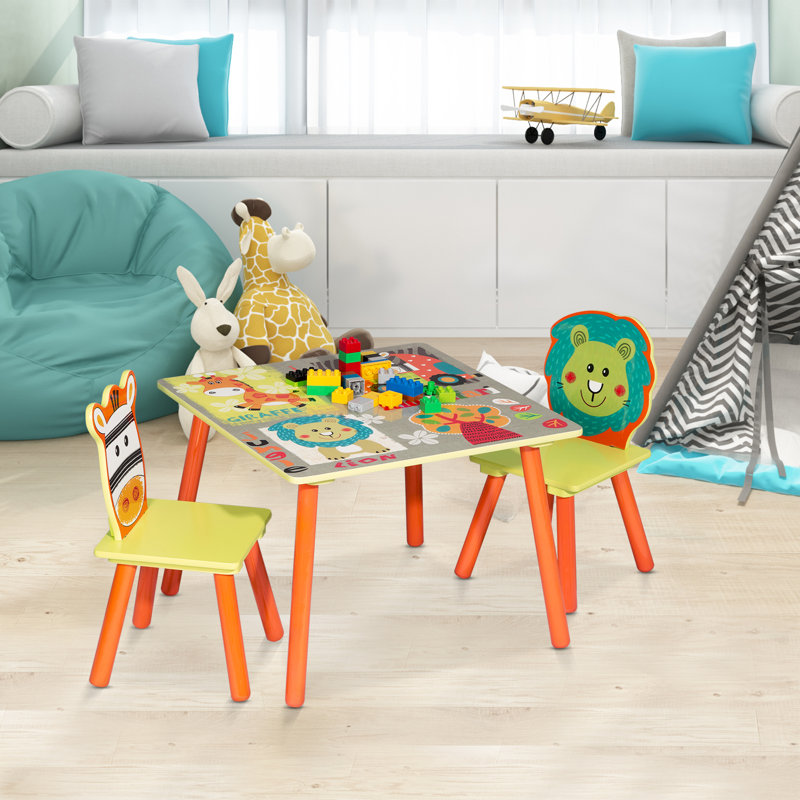 Langsa Kids 3 Piece Square Play Or Activity Table and Chair Set