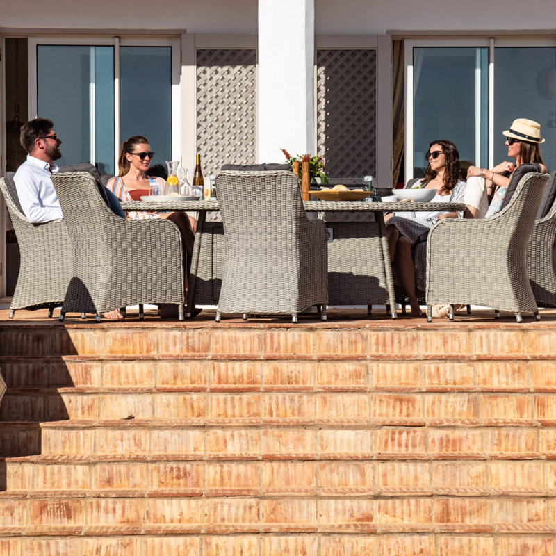Sofia 8 Seat Oval Firepit Dining Set