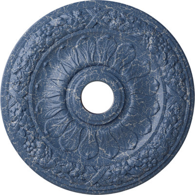 Endurathane Swindon Ceiling Medallion, 24"OD x 4"ID x 1 1/2"P (Fits Canopies up to 6 1/8"), Hand-Painted Americana Crackle Finish