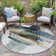 Machine Washable Indoor/Outdoor Xhevrie Green Rug