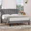 Double Size Upholstered Beds, Modern Platform Bed Frame With Adjustable Headboard, Wooden Slats Support, No Box Spring Needed, Easy to Assembly-360428777