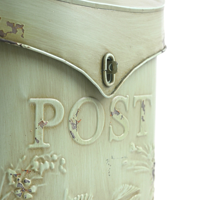 Vintage Wall Mounted Mailbox - Rustic Style Lockable Outdoor Mailbox with Antique Finish for Porch, Garden, or Indoor Decor