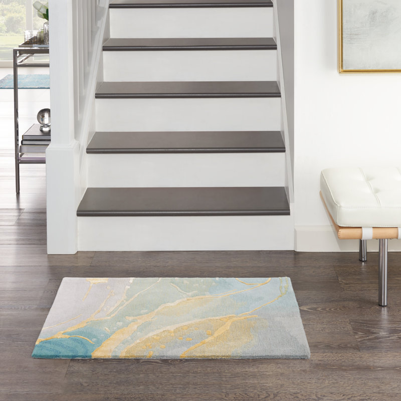 Prismatic   Grey/Seafoam Area Rug, Rectangle 2' x 3'